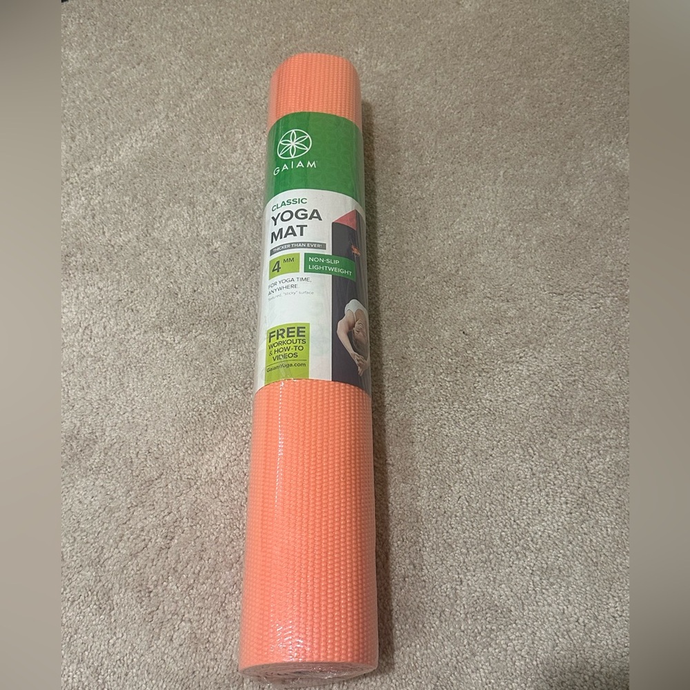 GAIAM Eco-Friendly Yoga Mat in Vibrant Orange